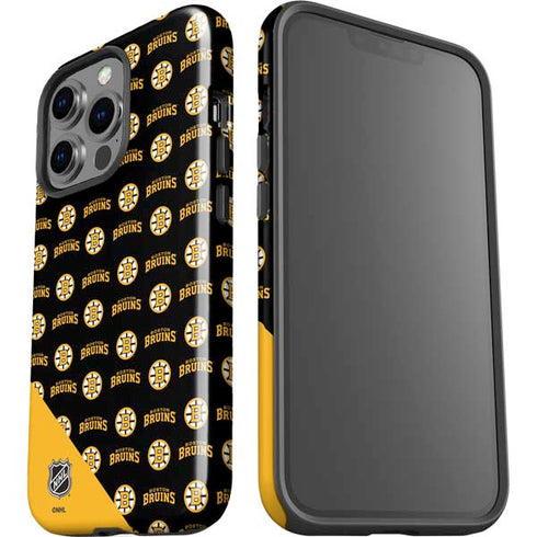 NHL Boston Bruins Pattern iPhone 15 Pro Impact Case